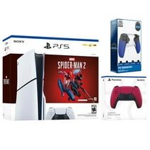 Sony Playstation 5 Slim Disc Marvel’s Spider-Man 2 Bundle with Extra Cosmic Red Controller and Surge Trigger Kit