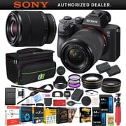 Sony a7III Full Frame Mirrorless Camera with FE 28-70mm F3.5-5.6 OSS Lens Kit ILCE-7M3K/B | Official Sony USA Partner Model | Bundle with Telephoto & Wide-Angle Lens Set, 2X 64GB Cards, Deco Gear Bag