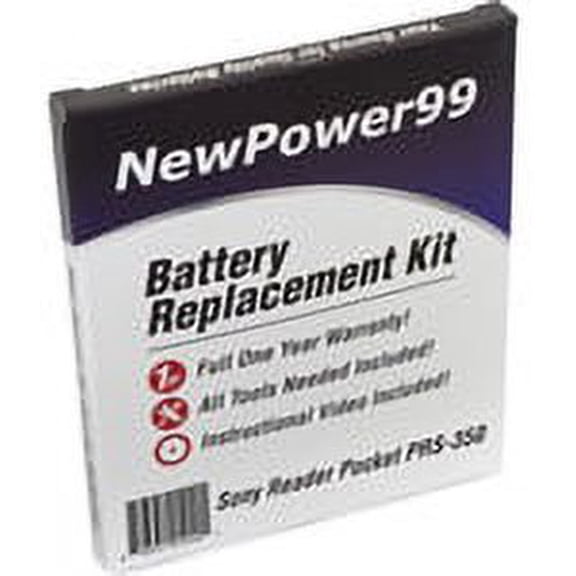 Sony Reader Pocket PRS-350 Battery Replacement Kit with Tools, Video Instructions, Extended Life Battery and Full One Year Warranty