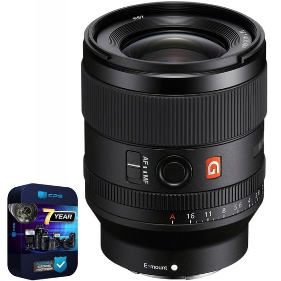 Sony SEL35F14GM FE 35mm F1.4 GM G Master Full Frame Wide Angle Lens for E-Mount Bundle with 7 Year CPS Enhanced Protection Plan