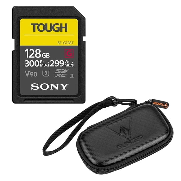 Sony SF-G Series Tough 128GB UHS-II SDXC Memory Card, Bundle with Wallet