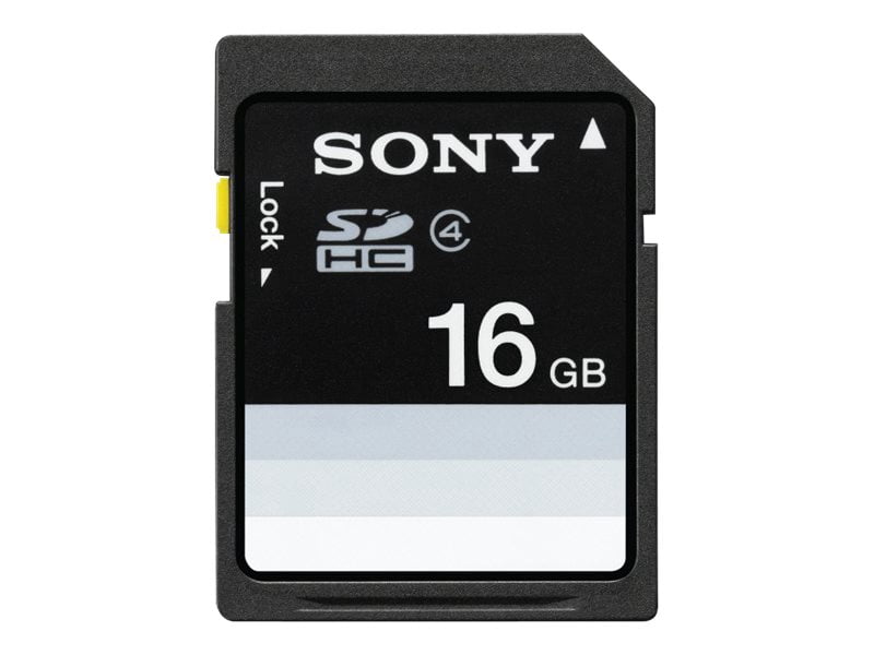 Sony SF16N4/TQM - Flash memory card - 16 GB - Class 4 - SDHC - for Cyber-shot DSC-H300, TX100; Handycam HDR-PJ760, PJ780, PJ790, NEX-VG900; a SLT-A65, A77