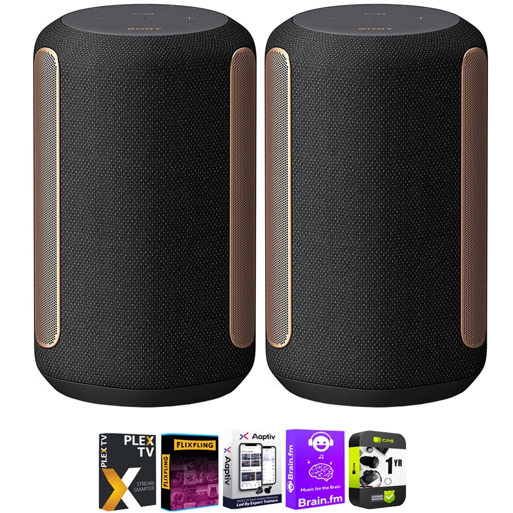 Sony SRSRA3000/B 360 Reality Audio Premium Wireless Bluetooth Speaker Black  2 Pack Bundle with 1 Year Extended Protection Plan and Tech Smart USA