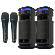 Sony SRSULT1000 ULT TOWER 10 Party Speaker Black, 2-Pack Bundle with Pro Audio BMP-4 Wired Unidirectional Dynamic Microphone Black, 2-Pack 4 Items