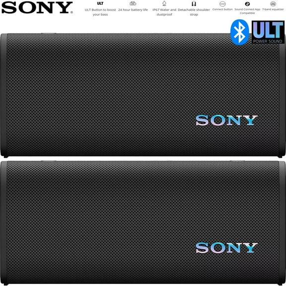 Sony SRSULT30/B ULT Field 3 Wireless Portable Bluetooth Speaker Black 2 Pack