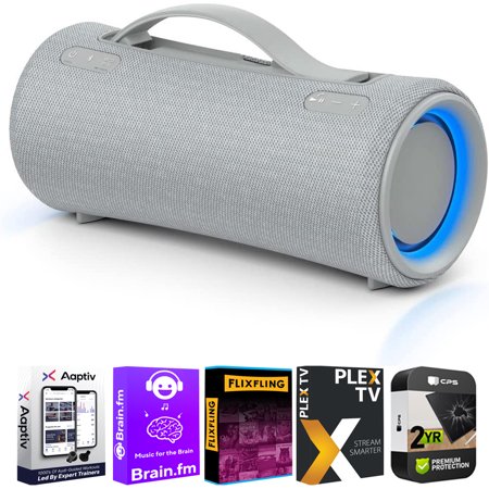 Sony SRSXG300/H XG300 X-Series Portable Wireless Speaker Light Gray Bundle with Tech Smart USA Audio Entertainment Essentials Bundle 2020 and 2 YR CPS Enhanced Protection Pack