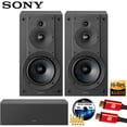thumbnail image 1 of Sony SS-CS5M2 3-Way 3-Driver Hi-res Bookshelf Speakers (Pair) 2025 Bundle with 2-way 3-driver Center Channel Speaker, Deco Essentials 100 foot Speaker Wire Cable, 5-Pair Banana plugs and HDMI 2.0 Cab, 1 of 11