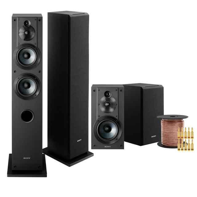 Best 3 Way Bookshelf Speakers Sony SSCS3 3-Way Floorstanding Speaker(Pair) with SSCS5 3-Way Bookshelf