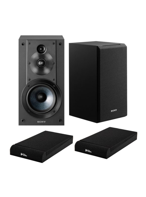 Sony SSCS5 3-Way 3-Driver Bookshelf Speaker System (Black) with Isolation Pads