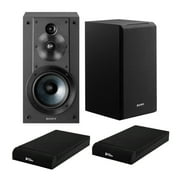 Sony SSCS5 3-Way 3-Driver Bookshelf Speaker System Black with Isolation Pads