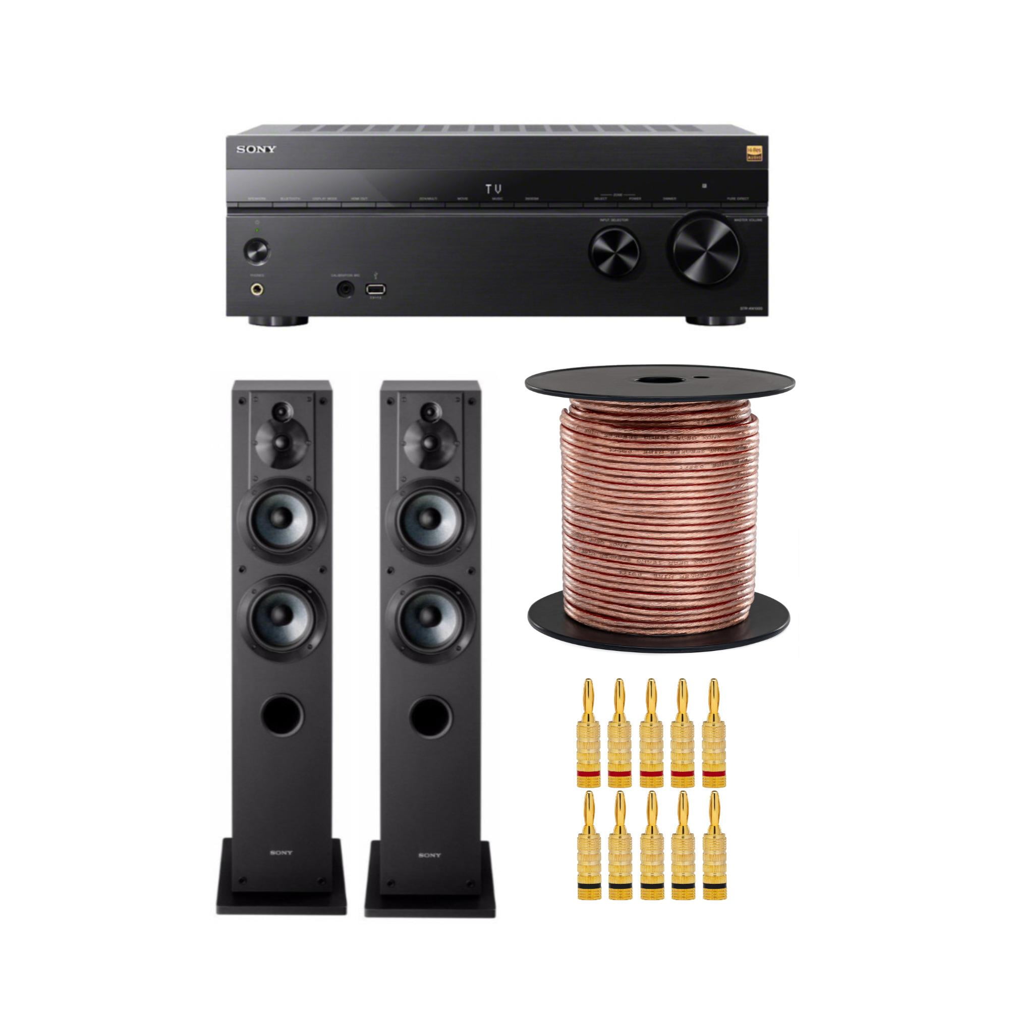 Sony STR-AN1000 7.2 Channel 8K AV Receiver With Floorstanding Speaker ...