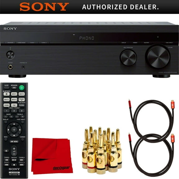 Sony STRDH190 2Ch Stereo Receiver Phono Inputs and Bluetooth Bundle with Deco Gear Accessory Kit| Official Sony USA Dealer