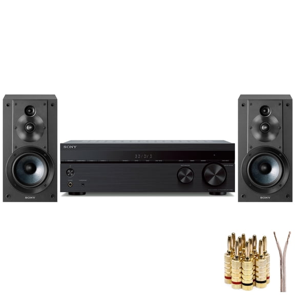 Sony STRDH590 5.2ch Home Theater AV Receiver with Sony Bookshelf Speaker Bundle