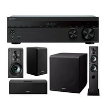 Sony STRDH590 5.2ch Home Theater AV Receiver with Speaker and Subwoofer Bundle