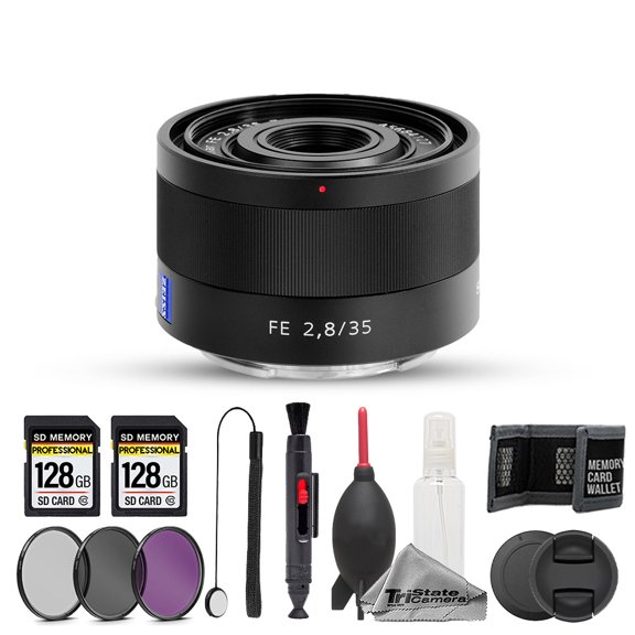 Sony Sonnar T* FE 35mm f/2.8 ZA Lens - 11pc 256GB Memory Care Bundle (International Version)