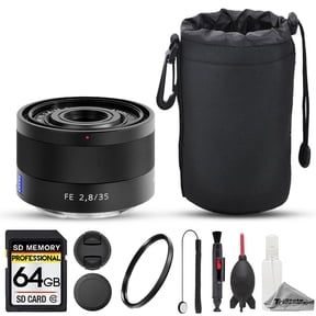 Sony Sonnar T* FE 35mm f/2.8 ZA Lens - 8pc 64GB Memory Bundle (International Version)