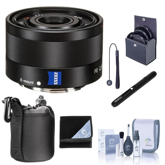 Sony Sonnar T* FE 35mm f/2.8 ZA Lens for Sony E, Bundle with 49mm Filter Kit, Lens Wrap, Lens Cleaner, Cleaning Kit, Lens Case, Lens Cap Tether
