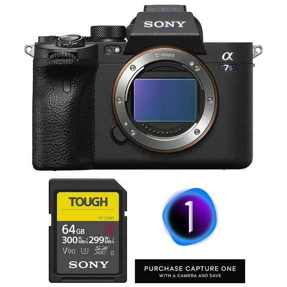 Sony Sony Alpha a7S III Full Frame Mirrorless Digital Interchangeable Lens Camera Body - Bundle with 64GB UHS-II Class 10 U3 V90 SDXC Memory Card, Capture One 23 Pro Download Card