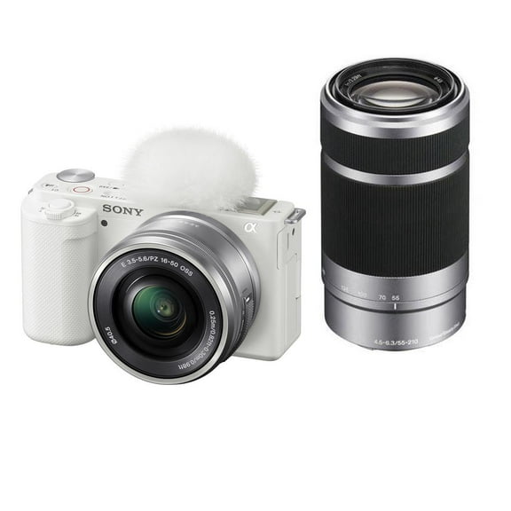 Sony Sony ZV-E10 Mirrorless Interchangeable Lens Vlogging Camera with 16-50mm Lens, Black - Bundle with E 55-210mm f/4.5-6.3 OSS High Definition Telephoto Lens