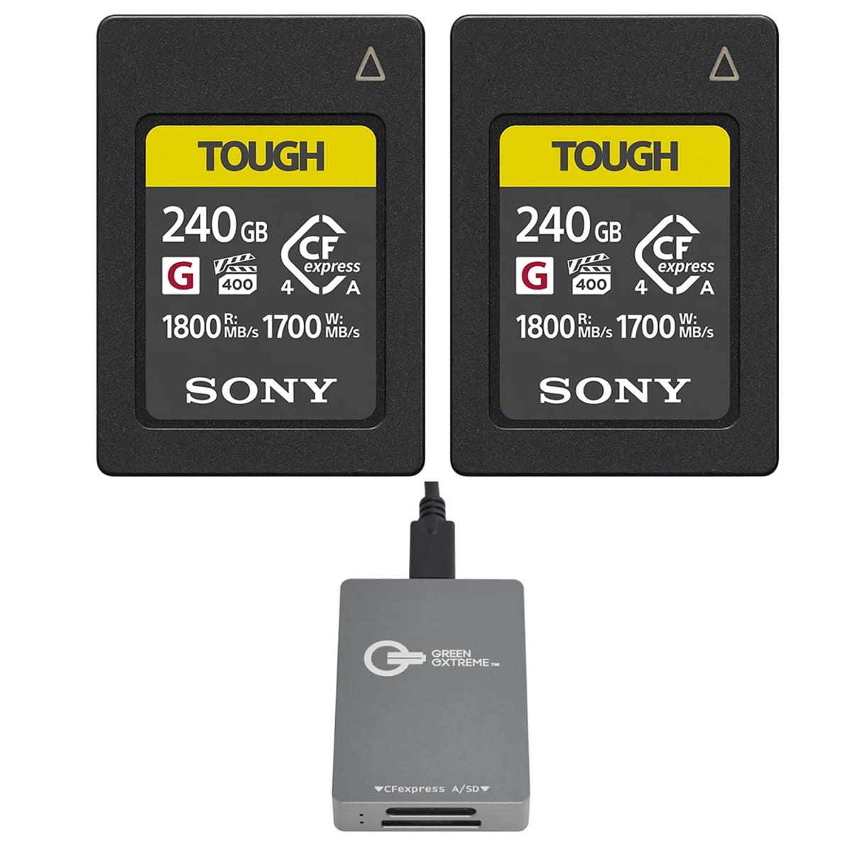 Sony TOUGH 160GB CFexpress Type-A Memory Card, 2-Pack, Bundle with
