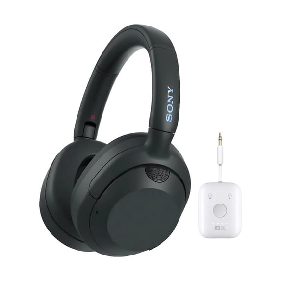 Sony ULT WEAR Wireless Noise Cancelling Headphones (Black) Bundle with Wireless Audio Adapter (2 items)