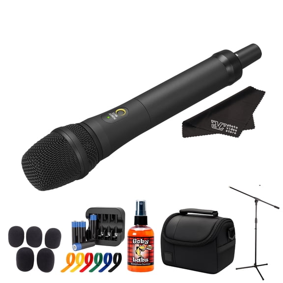 Sony UTX-M40 Wireless Handheld Cardioid Microphone Transmitter (UC25: 536608 MHz) Pro Mic for Live Performances, Presentations, & Broadcast Applications| Mic Stand | Bag | 4x AA with Charger | More