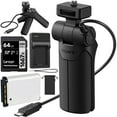 thumbnail image 1 of Sony VCT-SGR1 Shooting Grip Camera Tripod for One Handed Vlogging Video Shoots Adjustable Angles Creative and Stable Selfie Bundle w/ Lexar 64GB Card + GBX Battery and Charger Compatible with NP-BX1, 1 of 1