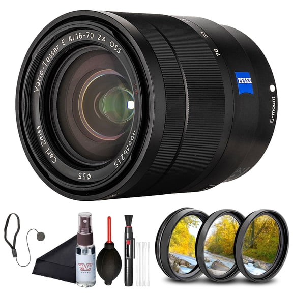 Sony Vario-Tessar T E 1670mm F4 ZA OSS Standard Zoom Lens (SEL1670Z) ZEISS Optics | Constant F4 Aperture | Optical SteadyShot | Filter Kit, Cap Keeper, Cleaning Kit, and More