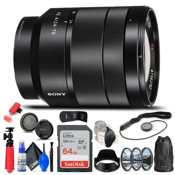 Sony Vario-Tessar T FE 24-70mm f/4 ZA OSS Lens (SEL2470Z) + Accessory Kit (International Model)*