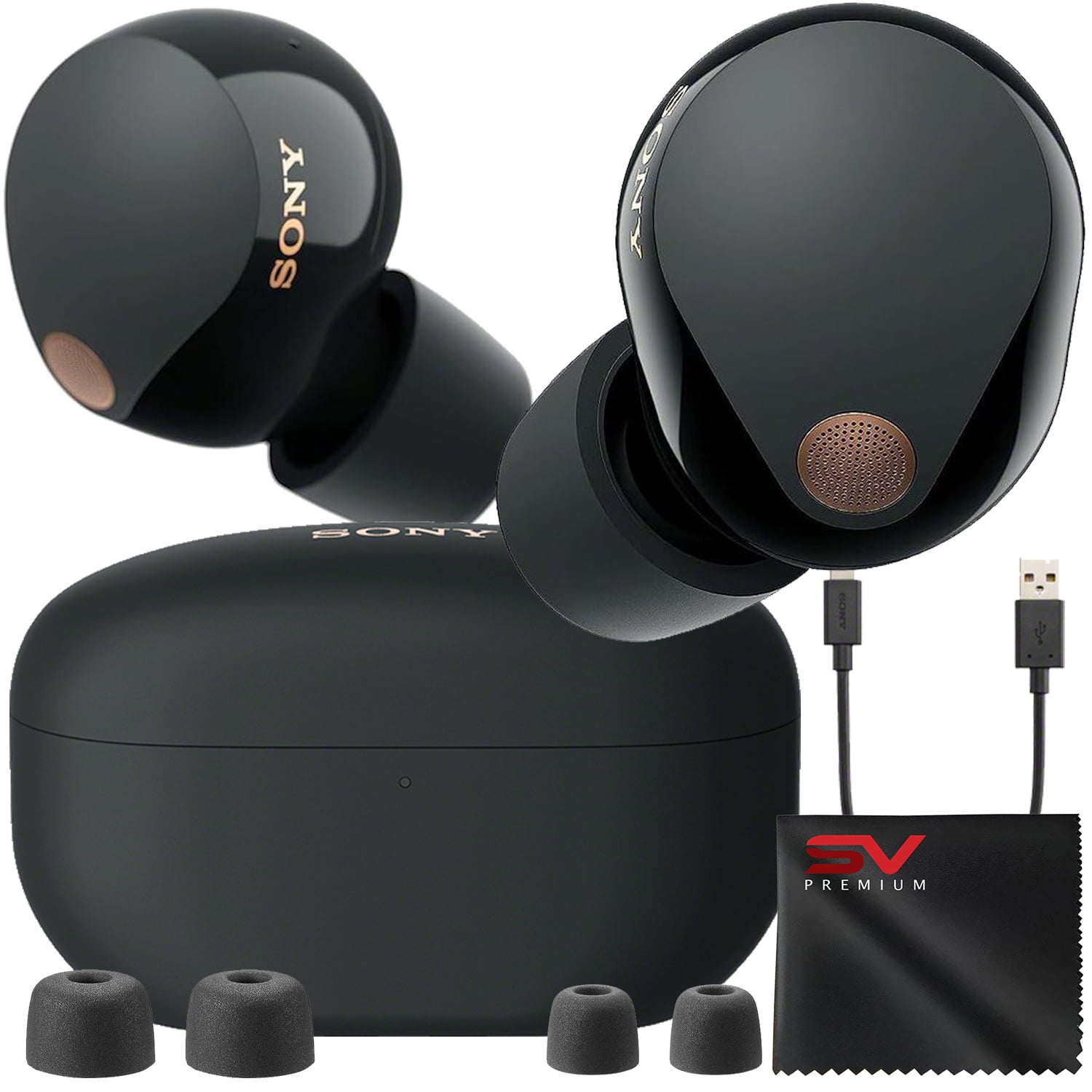 Sony WF-1000XM5 The Truly Best Earbuds Wireless Bluetooth Canceling Black, Headphones, Cloth Noise Premium Cleaning Microfiber SV
