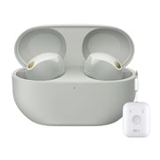 Sony WF-1000XM5 Truly Wireless Noise Canceling Earbuds Silver Bundle with Bluetooth Audio Transmitter 2 Items