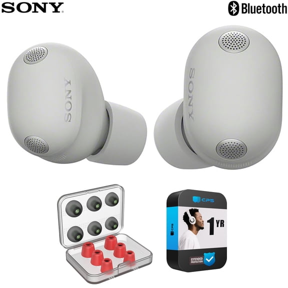 Sony WF-1000XM6 The Best Truly Wireless Noise Cancelling Earbuds 2026 Bluetooth in-Ear Headphones Up To 24hr Battery Silver Bundle w/ Deco Essentials 6-Pair Earbud Tips & 1YR Enhanced Protection Pack
