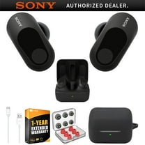 Sony WFG700N/B INZONE Buds Truly Wireless Noise Cancelling Gaming Earbuds, Black Bundle with Deco Silicone Case (Black), Memory Foam Ear Tips, USB-A to USB-C Cable & 1 YR CPS Enhanced Protection Pack