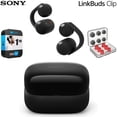 thumbnail image 1 of Sony WFLC900/B LinkBuds Clip Open-Ear Truly Wireless Earbuds Black Bundle with Deco Essentials 6-Pair Earbud Tips & 1 YR Enhanced Protection Pack, 1 of 9