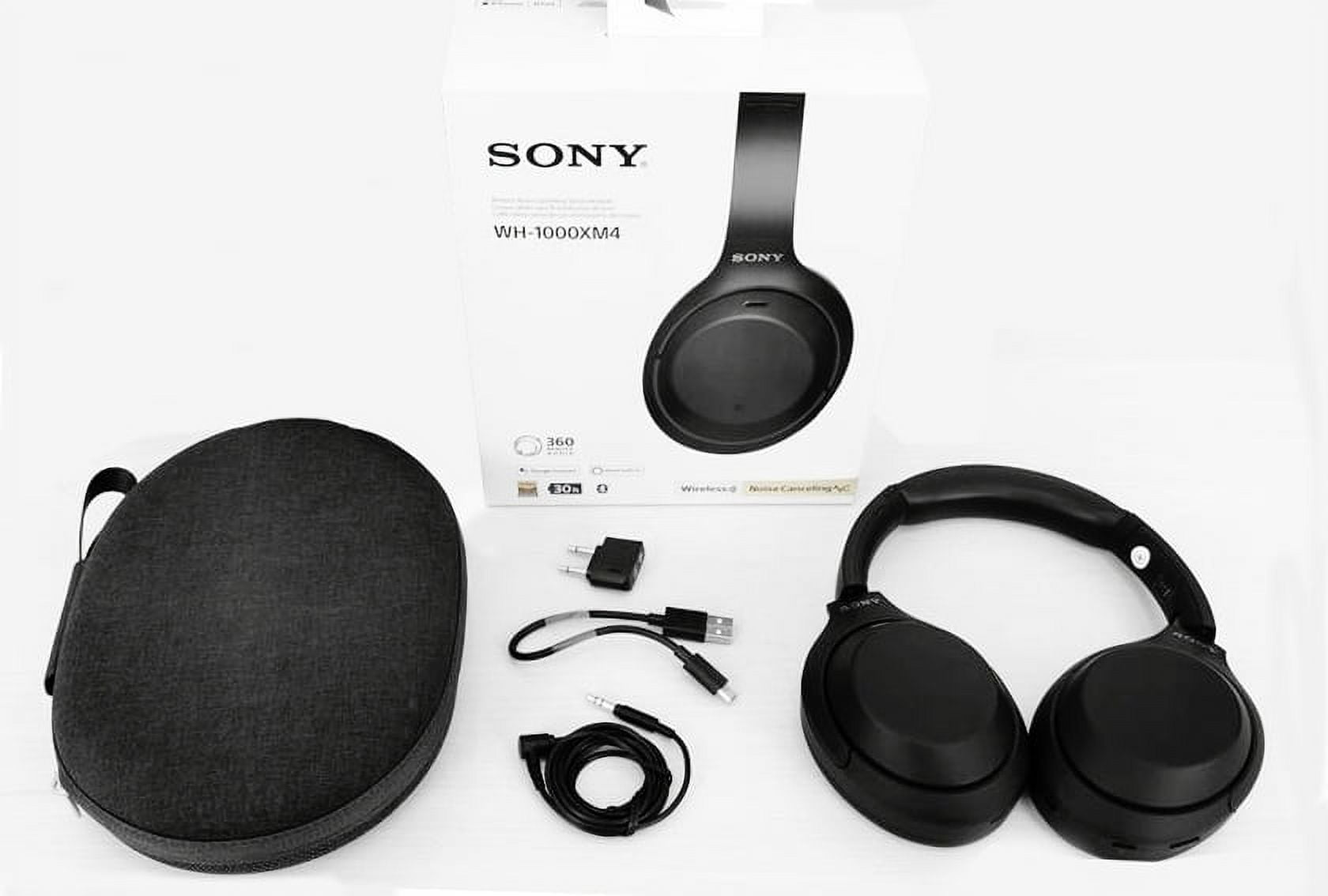 Sony WH-1000XM4 Wireless Noise-Canceling Over-Ear Headphones (Black  WH1000XM4/B) Bundle + Wall Charger with USB Type-C Cable