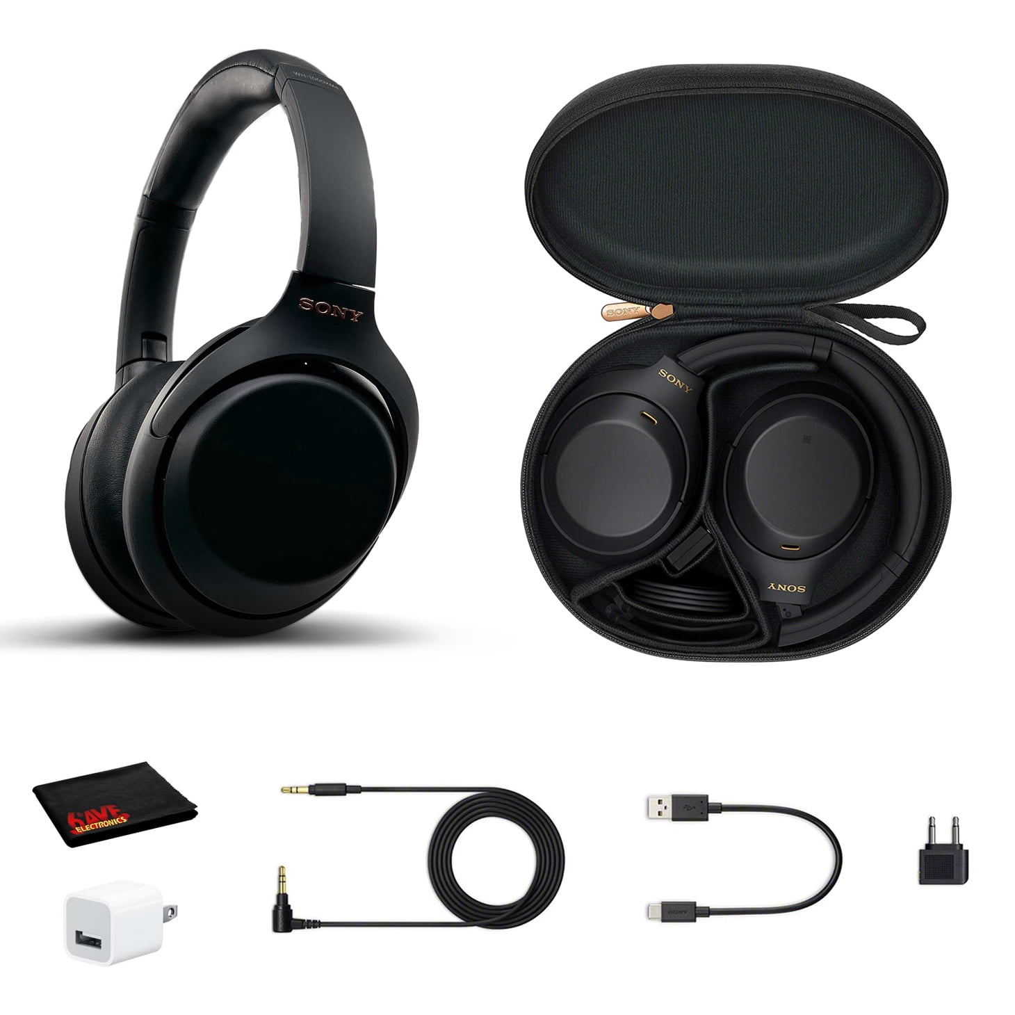 Sony WH-1000XM4 Wireless Noise Canceling Overhead Headphones (Black) -  Bundle