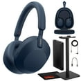 thumbnail image 1 of Sony WH-1000XM5 Best Auto Noise Canceling Wireless Over-Ear Headphones, 30hr Battery Life Hands-Free Calling and Built-in Mic Bundle (Blue), 1 of 8