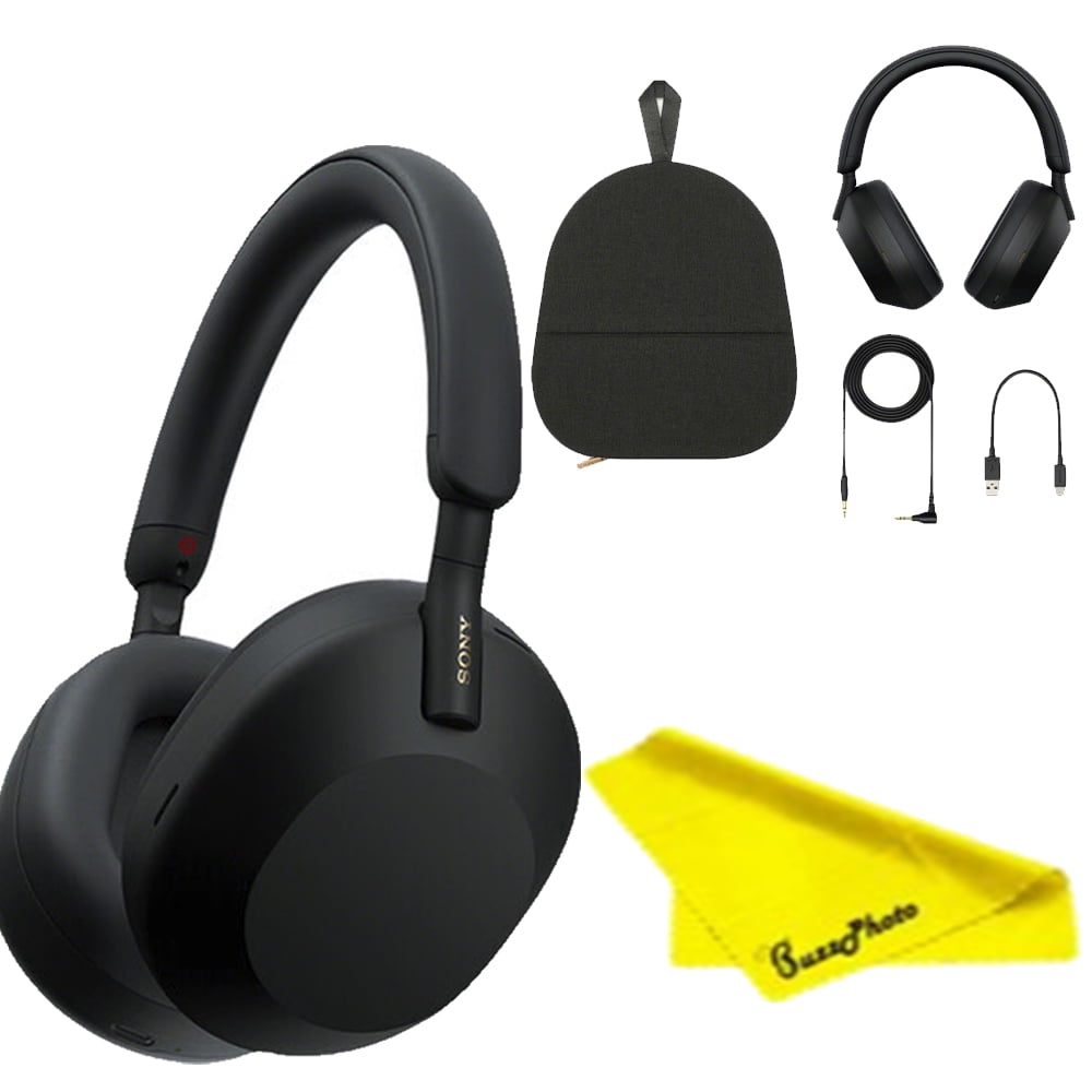Sony WH-1000XM5 Noise-Canceling Wireless Over-Ear Headphones (Black) +  Buzz_Cloth