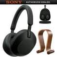 thumbnail image 1 of Pre-Owned Sony WH-1000XM5 Wireless Industry Leading Noise Canceling Headphones, Black Bundle with Deco Gear Wood Headphone Display Stand and Protective Travel Carry Case, 1 of 13