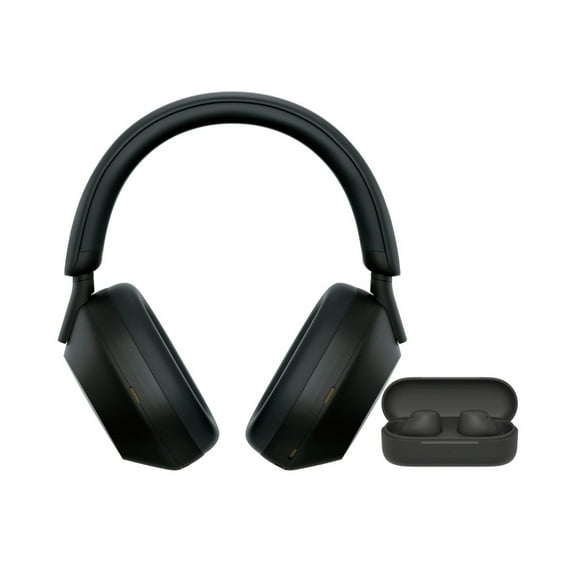 Sony WH-1000XM5 Wireless Noise Canceling Over-Ear Headphones (Black) Bundle with Sony Truly Wireless Earbuds with Up To 11 Hours Battery Life (Black) (2 Items)