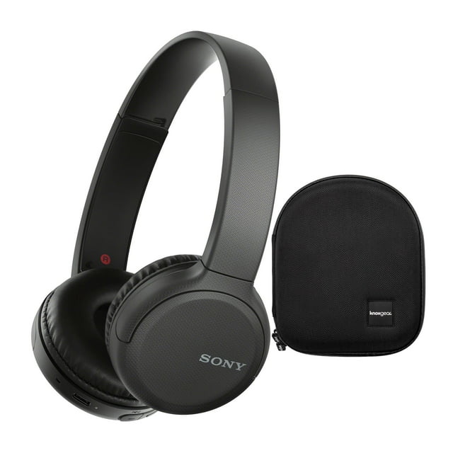 Sony WH-CH510 Wireless On-Ear Headphones (Black) with Hardshell Case Bundle