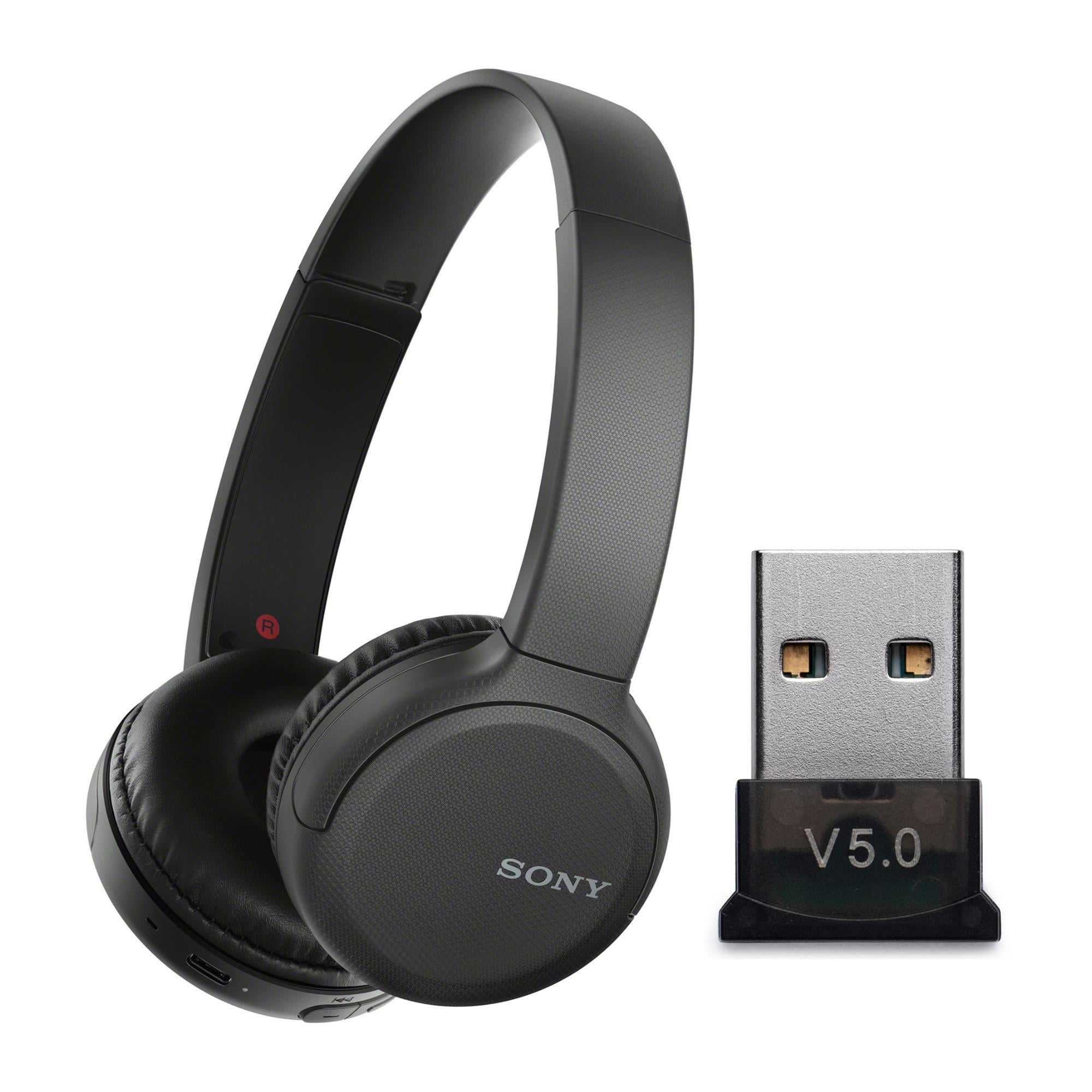 Sony WH-CH510 Wireless On-Ear Headphones with USB Bluetooth Dongle Adapter