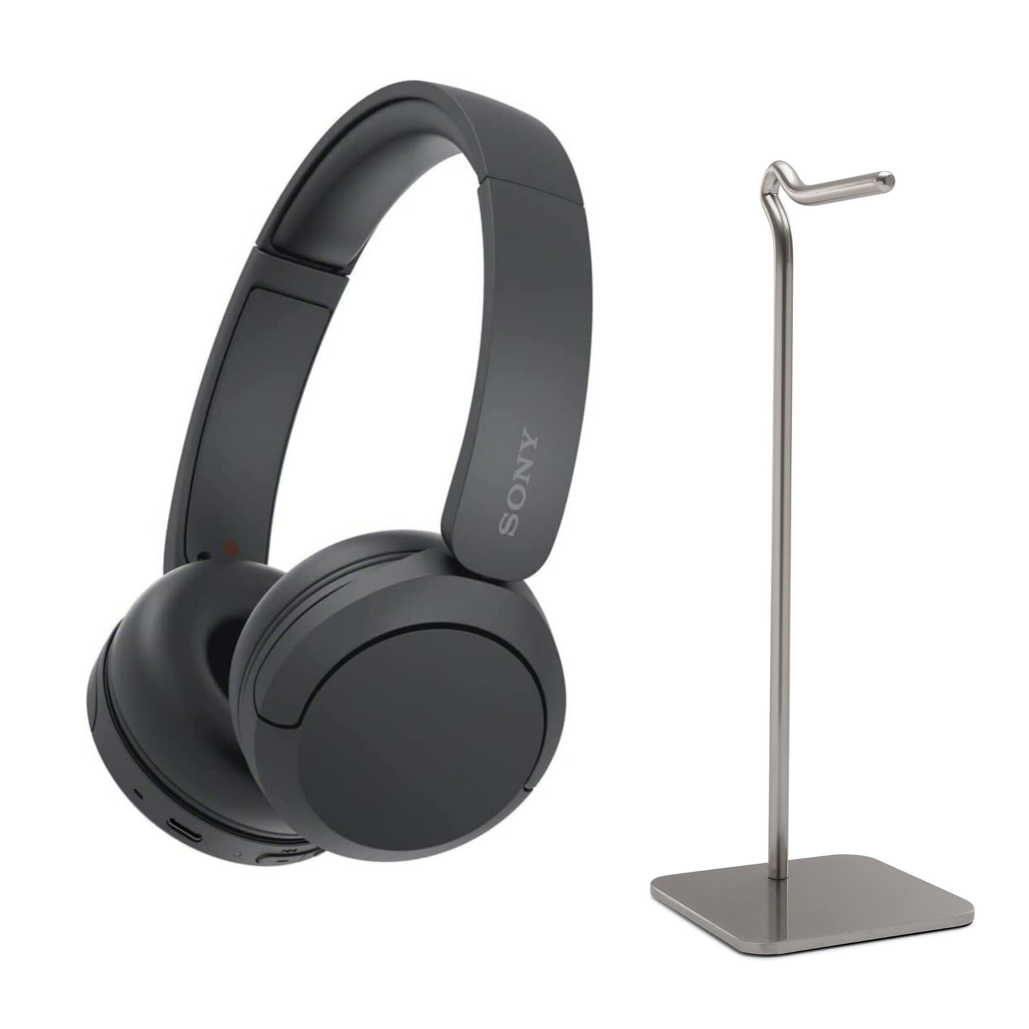 Sony WH-CH520 Compact Wireless Bluetooth On-Ear Headphones (Black) with  Stand 