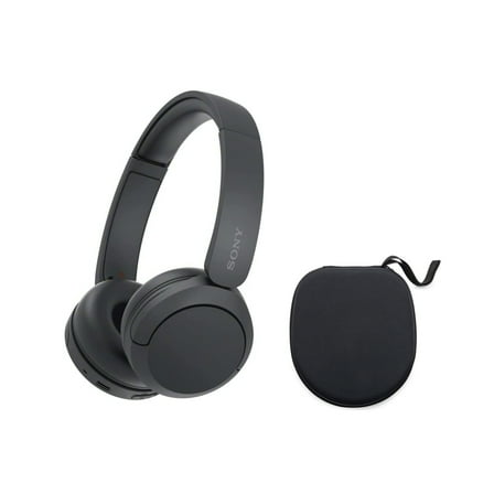 Sony WH-CH520 Wireless Bluetooth On-Ear Headset (Black) Bundle with Hard Case