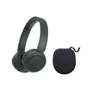 Sony WH-CH520 Wireless Bluetooth On-Ear Headset Black Bundle with Hard Case