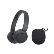 Sony WH-CH520 Wireless Bluetooth On-Ear Headset (Black) Bundle with Hard Case
