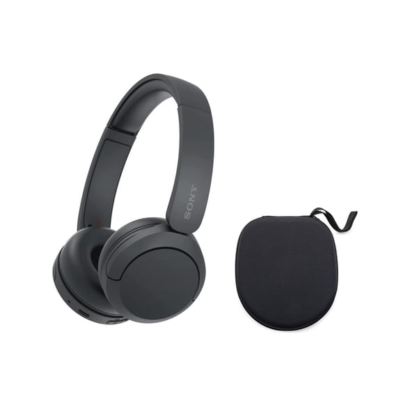 Sony WH-CH520 Wireless Bluetooth On-Ear Headset (Black) Bundle with Hard Case