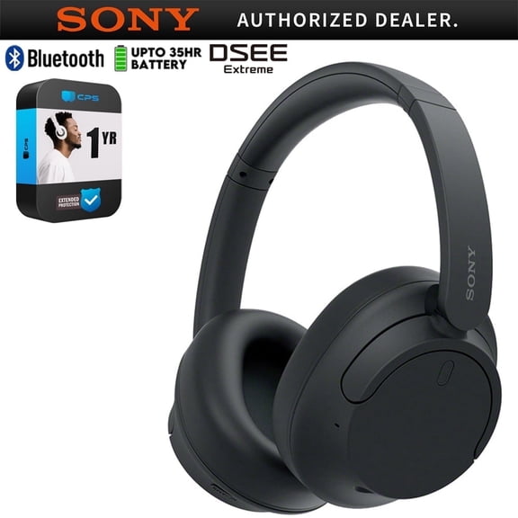 Sony WH-CH720N/B Noise Cancelling Wireless Bluetooth Headphones in Black Bundle with Beach CPS Exclusive 12 Month Protection Pack