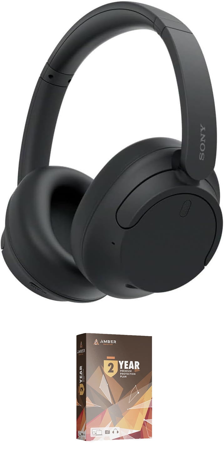 Sony WH-CH720N-BLACK Noise Canceling Headphones with Quick Charge with an Additional 2 Year Coverage by Amber Protect (2023)