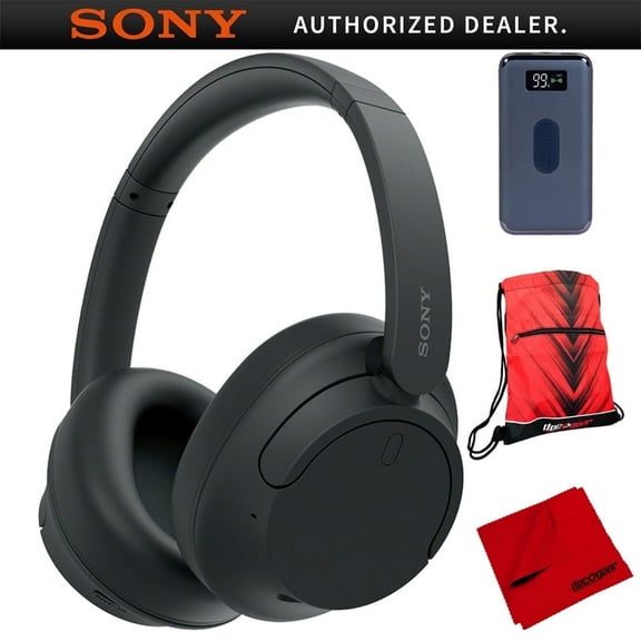 Sony WH-CH720N Wireless Noise Cancelling Headphones (Black) Bundle with Deco Gear Power Bank and Accessories Bundle